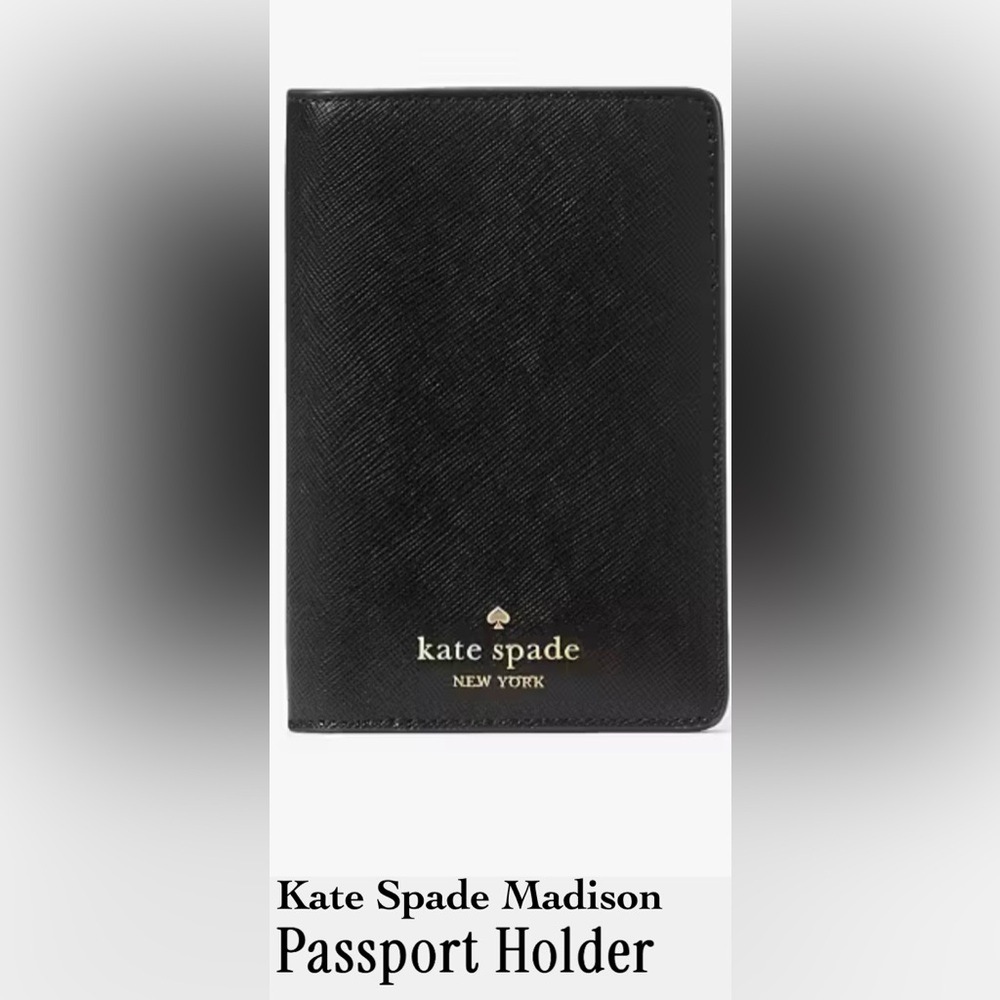 NWT Kate Spade Madison Black Passport Holder - KC577 ~ NWT GUARANTEED AUTHENTIC